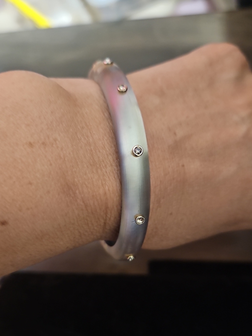 Alexis Bittar Iridescent Pastel Crystal-Stud Bangle